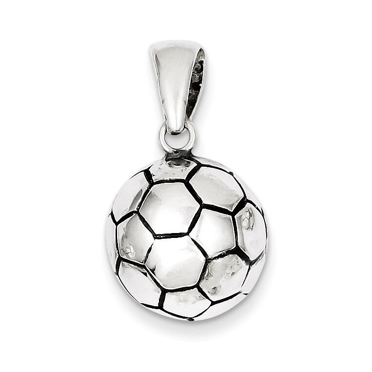 Soccer Ball Pendant Antiqued Sterling Silver QC7139