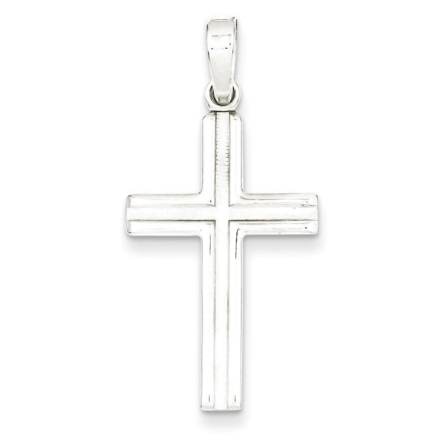 Matte Finish Cross Pendant Sterling Silver Polished QC7217