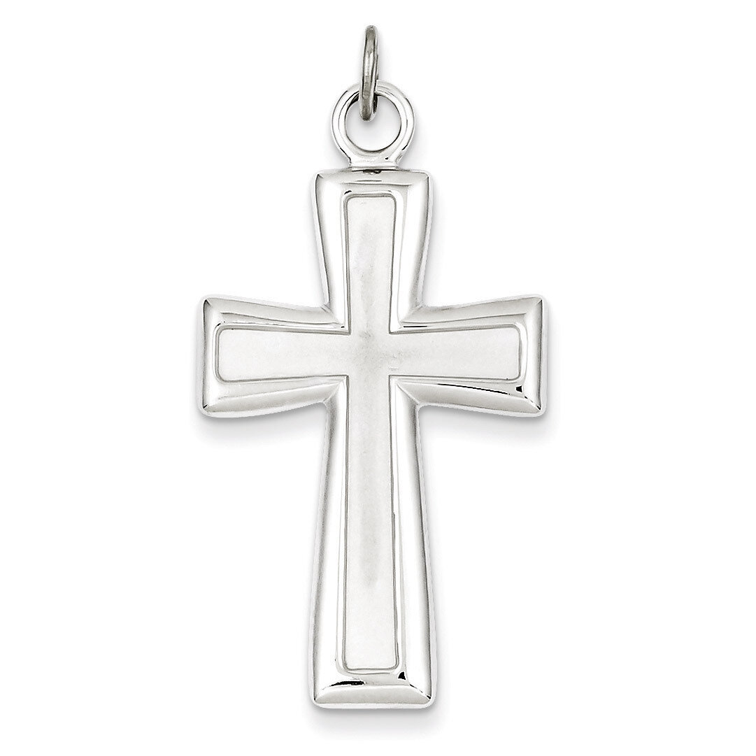 Satin Cross Pendant Sterling Silver Polished QC7240