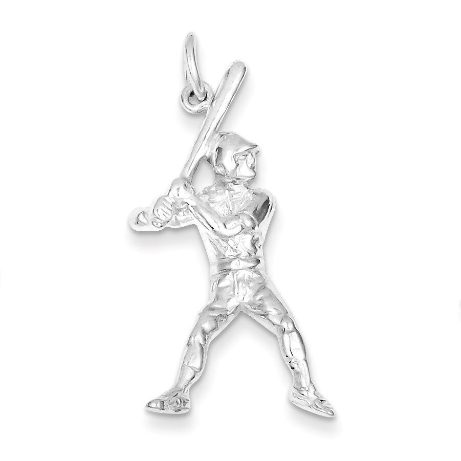 Baseball Batter Charm Sterling Silver QC727, MPN: QC727, 883957916804