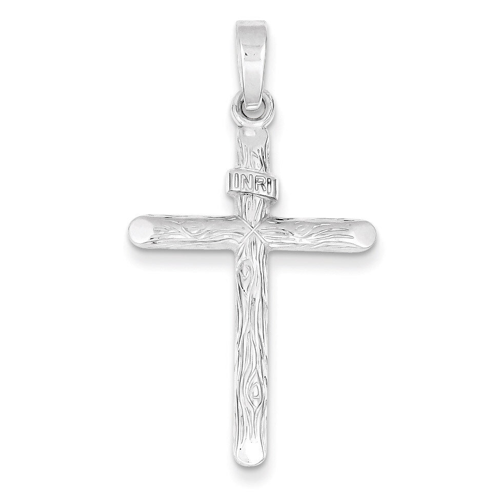 Textured INRI Cross Pendant Sterling Silver Polished QC7281, MPN: QC7281, 883957564272