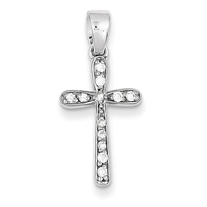 Cross Pendant Sterling Silver Rhodium-plated Diamond QC7308, MPN: QC7308, 883957576381