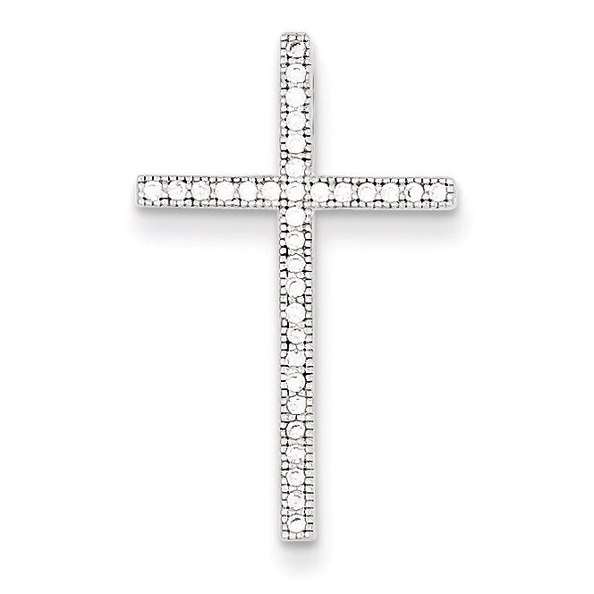 Micro Pave Cross Pendant Sterling Silver QC7324