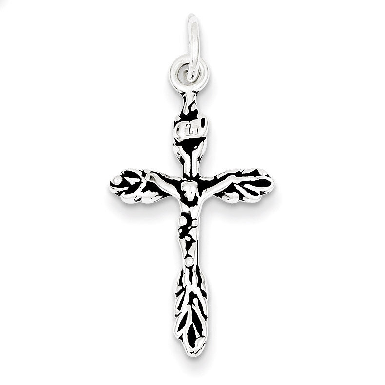 Crucifix Charm Antiqued Sterling Silver QC7338, MPN: QC7338, 883957569406