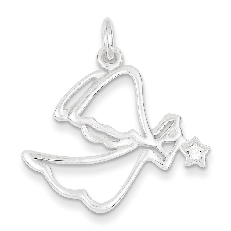 Angel Pendant Sterling Silver Diamond QC7384, MPN: QC7384, 883957554709