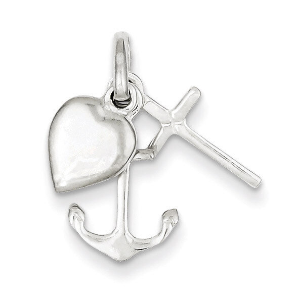 Anchor & Heart Pendant Sterling Silver QC7405