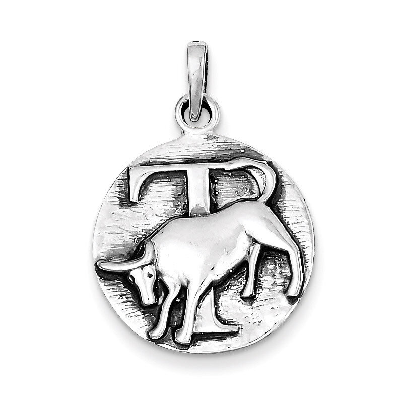 Antique Finish Taurus Horoscope Pendant Sterling Silver Polished QC7413, MPN: QC7413, 883957029696
