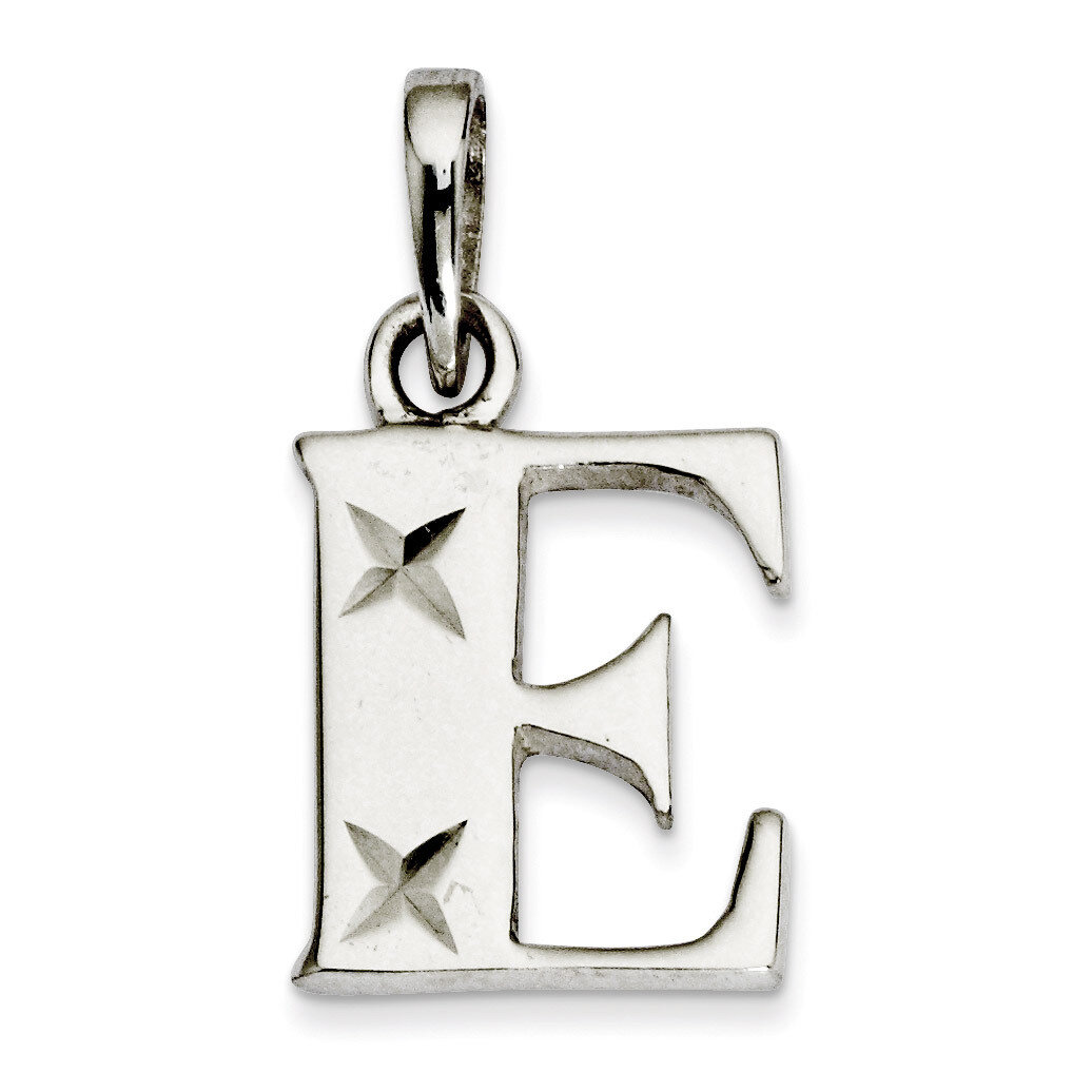 Diamond-cut Initial E Pendant Sterling Silver Polished QC7424E, MPN: QC7424E, 886774976549