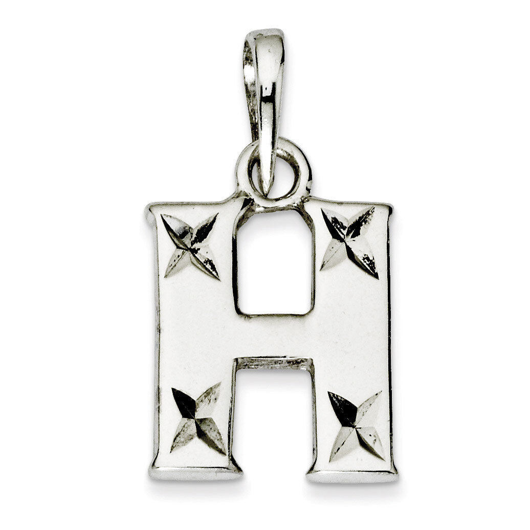 Diamond-cut Initial H Pendant Sterling Silver Polished QC7424H, MPN: QC7424H, 886774976570