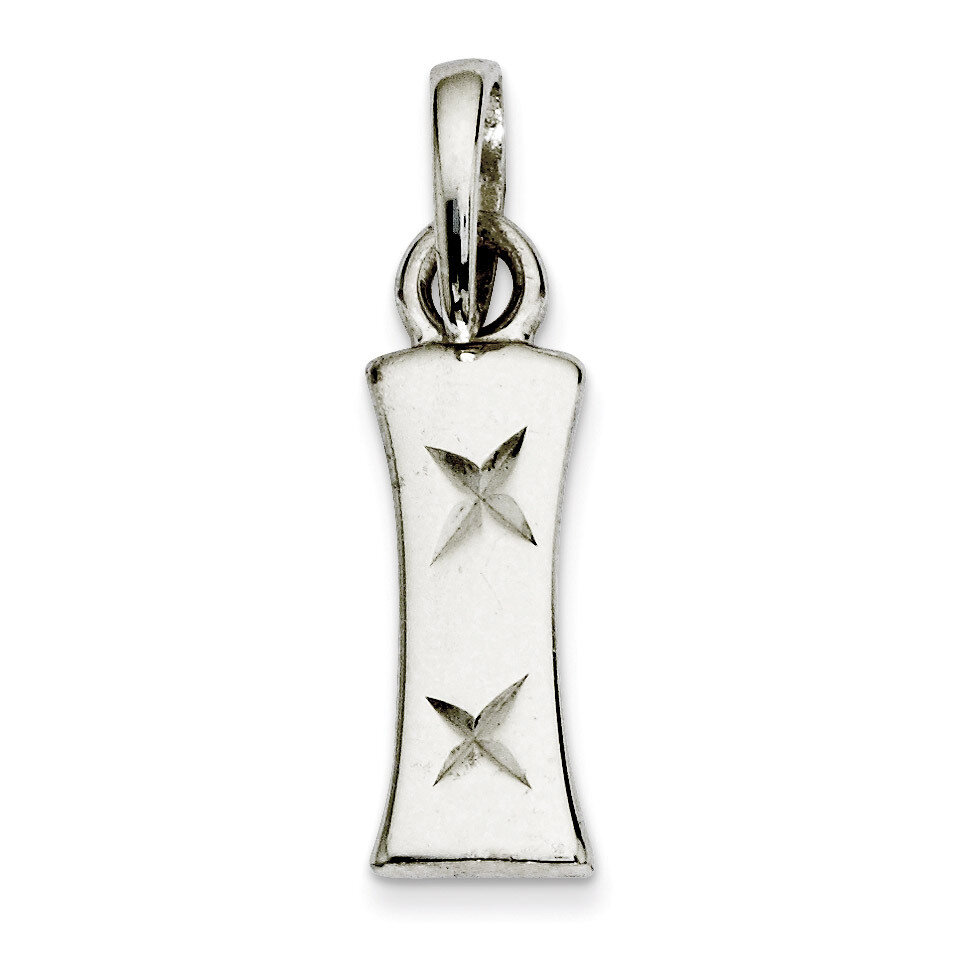 Diamond-cut Initial I Pendant Sterling Silver Polished QC7424I, MPN: QC7424I, 886774976587