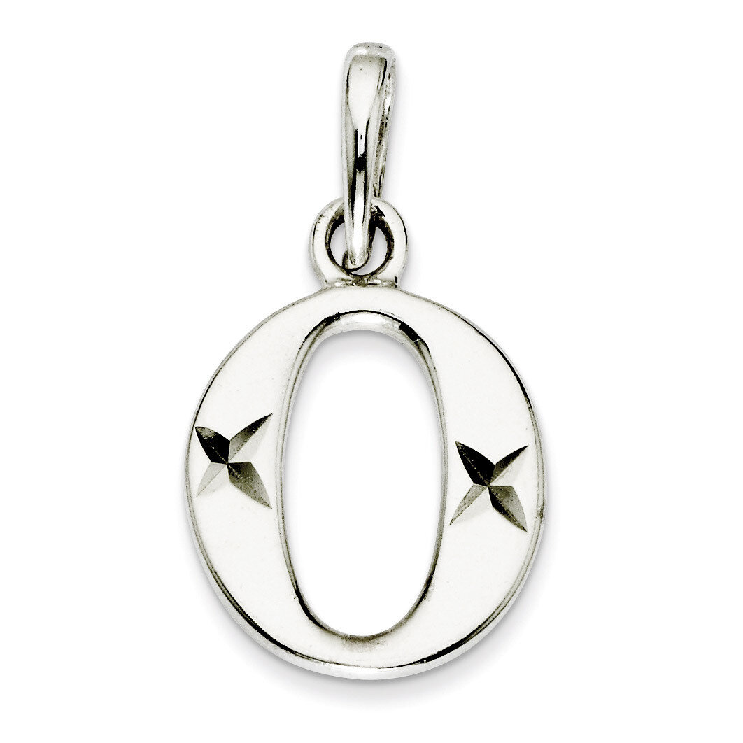 Diamond-cut Initial O Pendant Sterling Silver Polished QC7424O, MPN: QC7424O, 886774976631