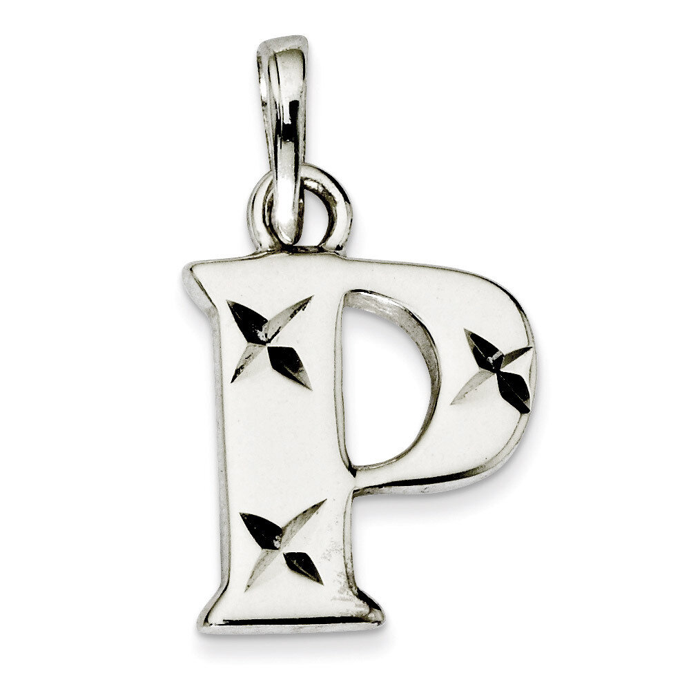 Diamond-cut Initial P Pendant Sterling Silver Polished QC7424P, MPN: QC7424P, 886774976648