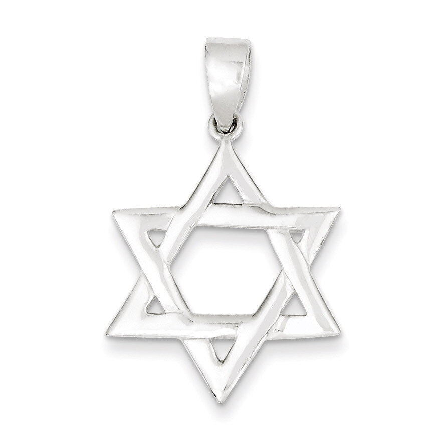 Star of David Pendant Sterling Silver Polished QC7431