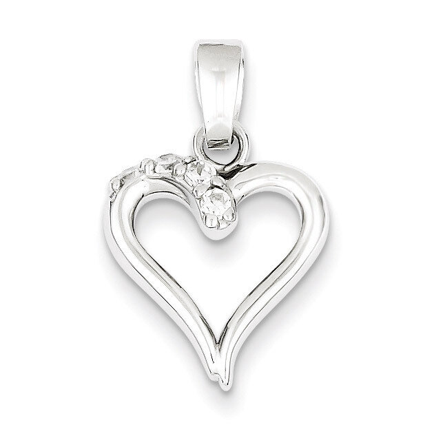 Heart Pendant Sterling Silver Rhodium-plated Diamond QC7445, MPN: QC7445, 883957143200