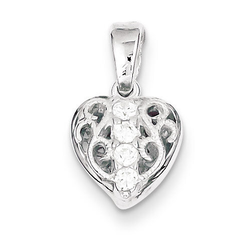 Heart Pendant Sterling Silver Diamond QC7457, MPN: QC7457, 883957495996