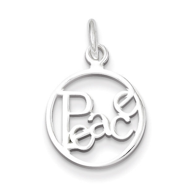 Peace Circle Charm Sterling Silver QC7481
