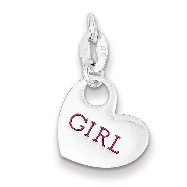 Enamel Girl Charm Sterling Silver Polished QC7518, MPN: QC7518, 883957561196