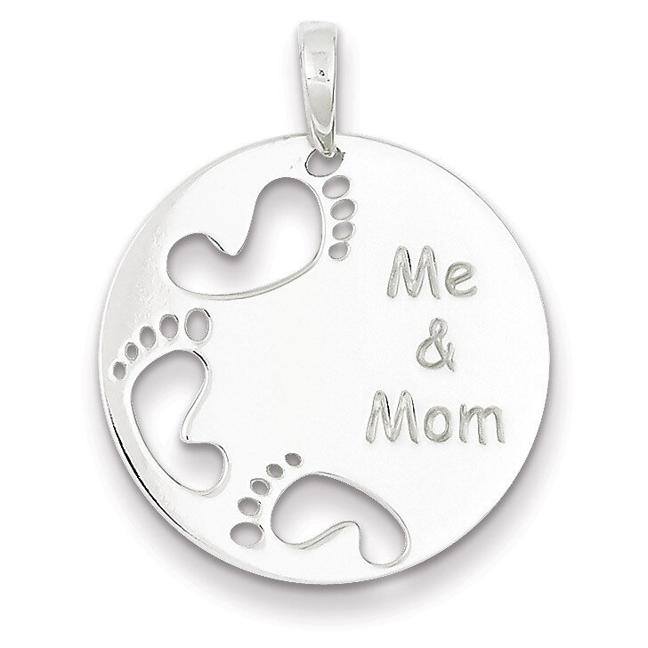 Me & Mom Pendant Sterling Silver Polished QC7521
