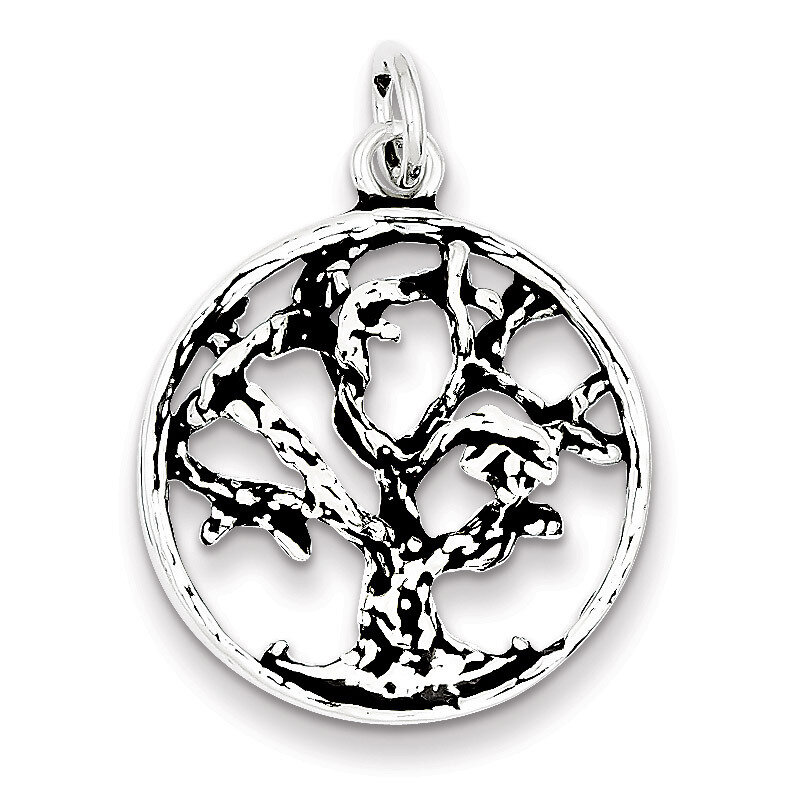 Tree Charm Antiqued Sterling Silver QC7524, MPN: QC7524, 883957536613