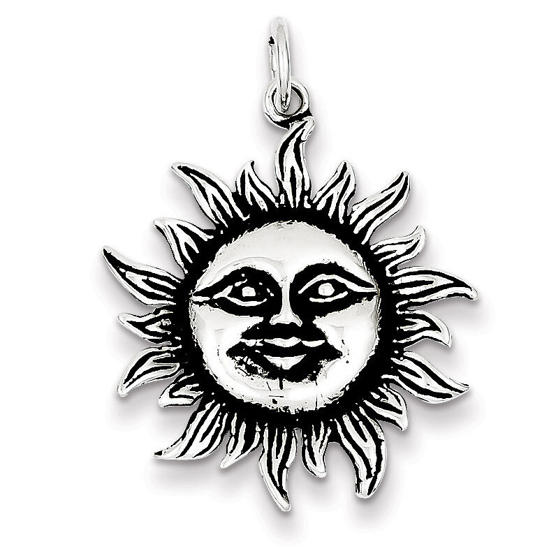 Sun Charm Antiqued Sterling Silver QC7538, MPN: QC7538, 883957554730