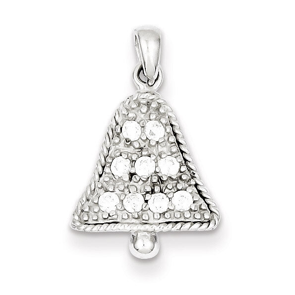 Bell Pendant Sterling Silver Diamond QC7582