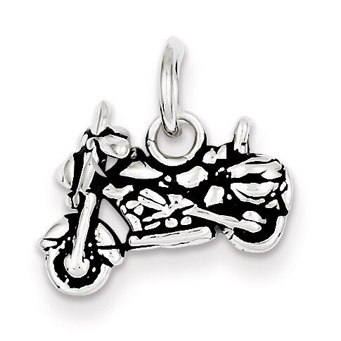 Motorcycle Charm Antiqued Sterling Silver QC7586, MPN: QC7586, 883957546995