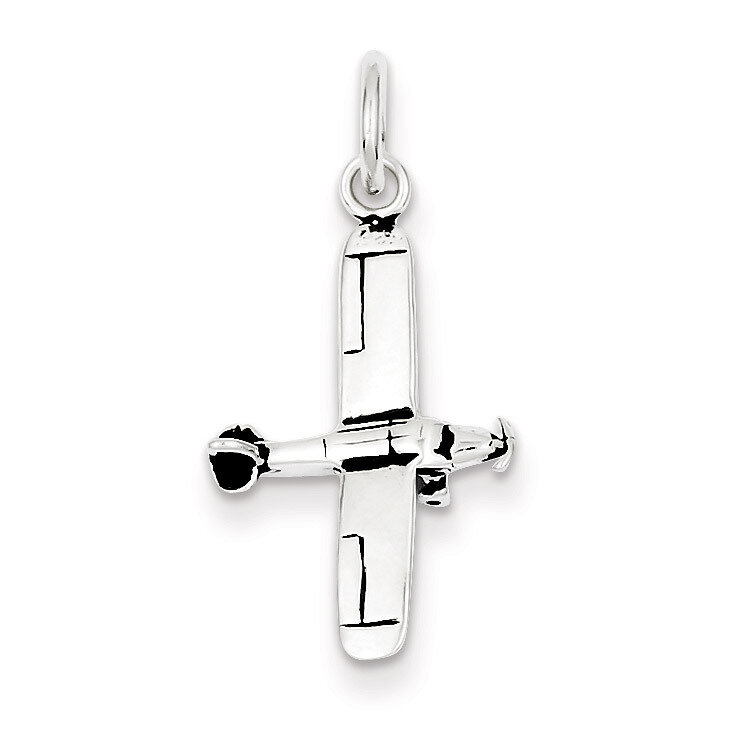 Airplane Charm Antiqued Sterling Silver QC7591