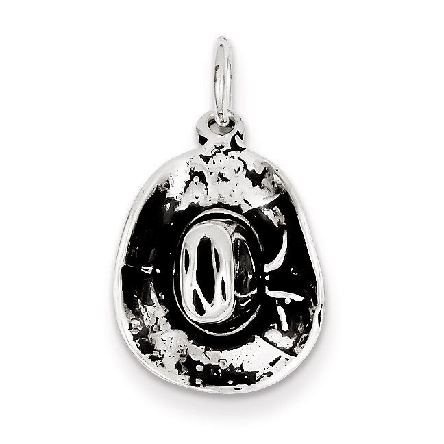 Cowboy Hat Charm Antiqued Sterling Silver QC7607, MPN: QC7607, 883957557328