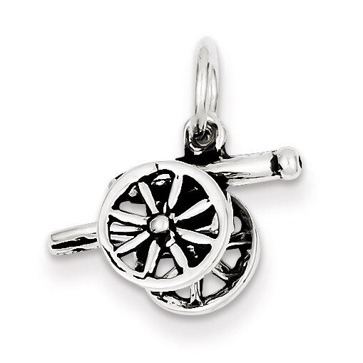Cannon Charm Antiqued Sterling Silver QC7609