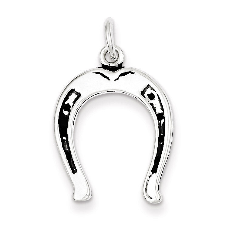 Horse Shoe Charm Antiqued Sterling Silver QC7616