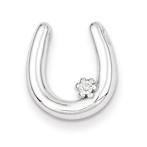 Horseshoe Pendant Sterling Silver Diamond QC7617, MPN: QC7617, 883957575964