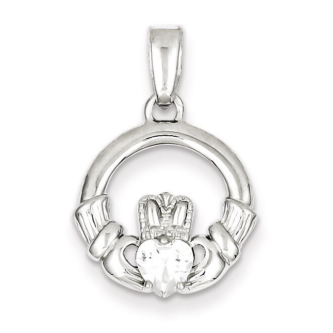 Claddagh Pendant Sterling Silver Rhodium-plated Diamond QC7624, MPN: QC7624, 886774759890