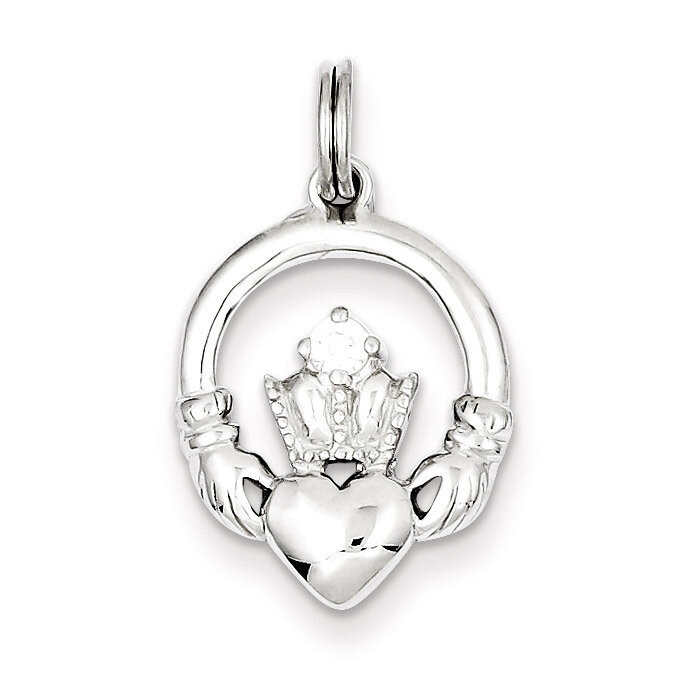 Irish Claddagh Pendant Sterling Silver Diamond QC7625, MPN: QC7625, 883957519098