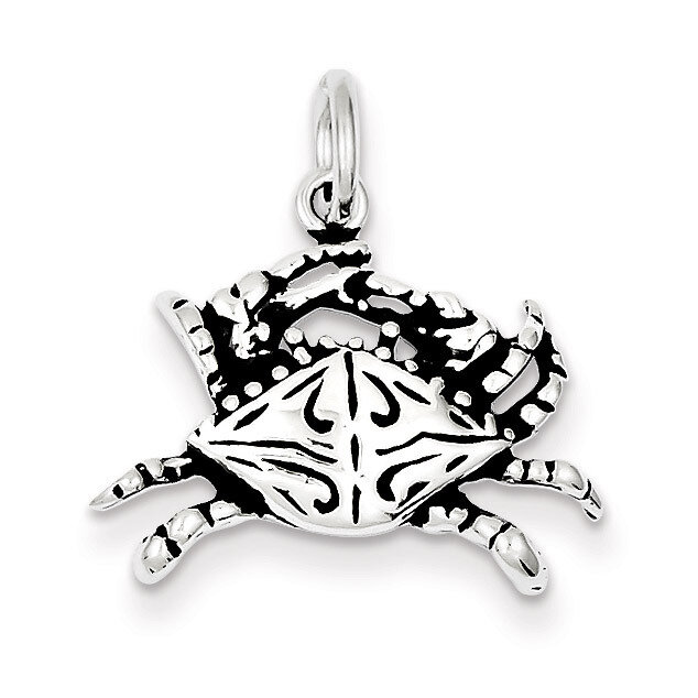 Crab Charm Antiqued Sterling Silver QC7656, MPN: QC7656, 883957501239