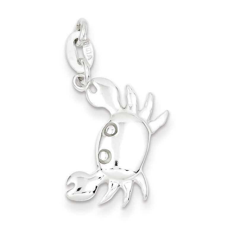 Crab Charm Sterling Silver Polished QC7657, MPN: QC7657, 883957525174