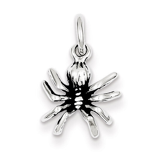 Spider Charm Antiqued Sterling Silver QC7679