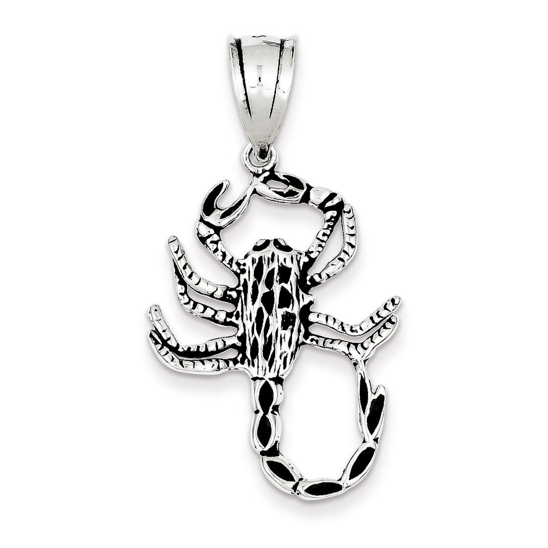 Scorpion Charm Antiqued Sterling Silver QC7680