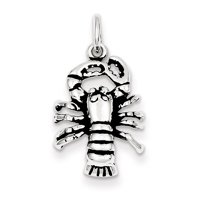 Lobster Charm Antiqued Sterling Silver QC7699