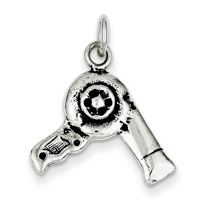Hairdryer Charm Antiqued Sterling Silver QC7711, MPN: QC7711, 883957459080