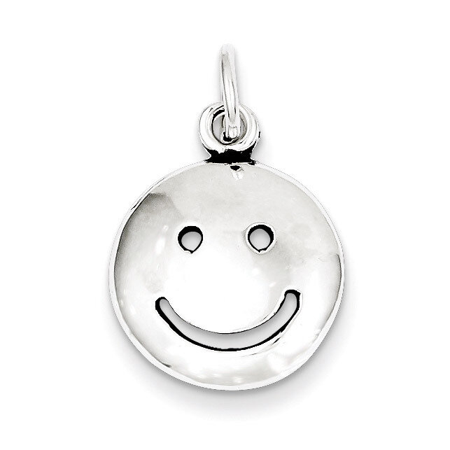 Smiley Face Charm Antiqued Sterling Silver QC7720