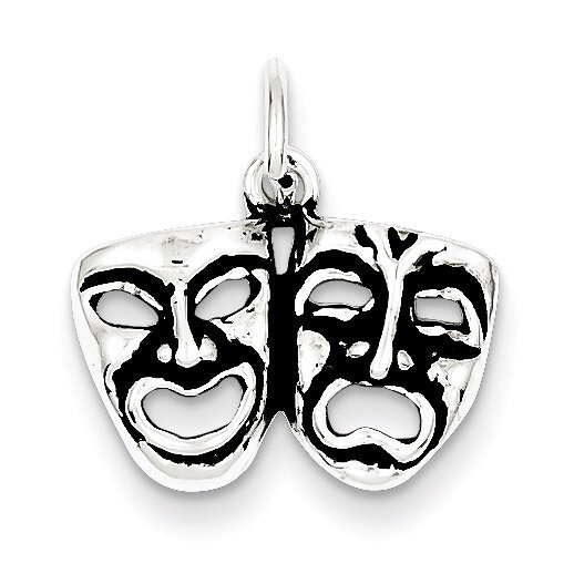 Comedy Tragedy Face Charms Antiqued Sterling Silver QC7731