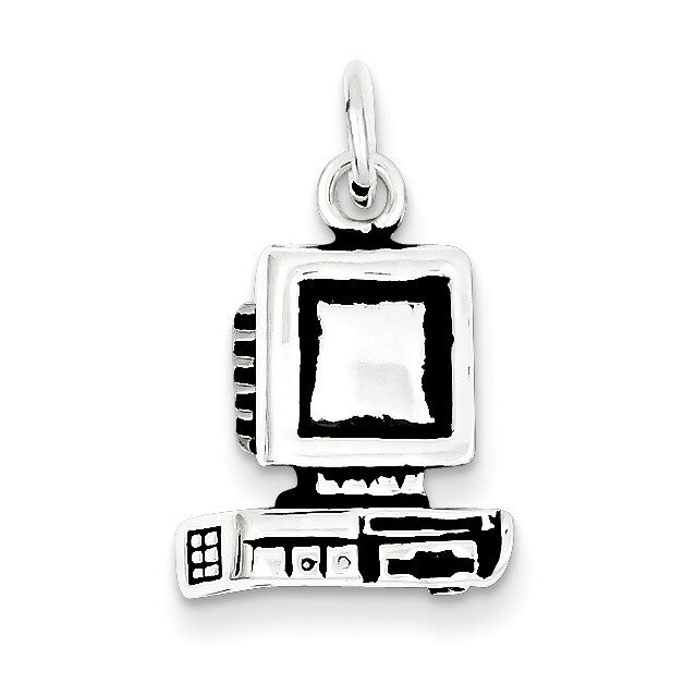 Computer Charm Antiqued Sterling Silver QC7753, MPN: QC7753, 191101463532