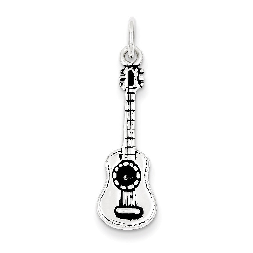 Acoustic Guitar Charm Antiqued Sterling Silver QC7765, MPN: QC7765, 883957138398