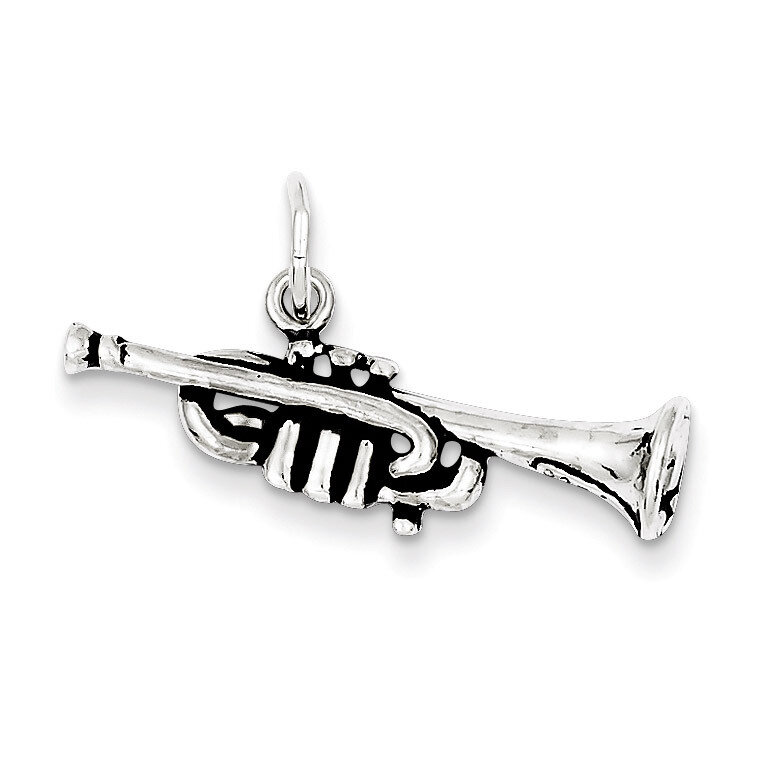 Trumpet Charm Antiqued Sterling Silver QC7770, MPN: QC7770, 883957551371