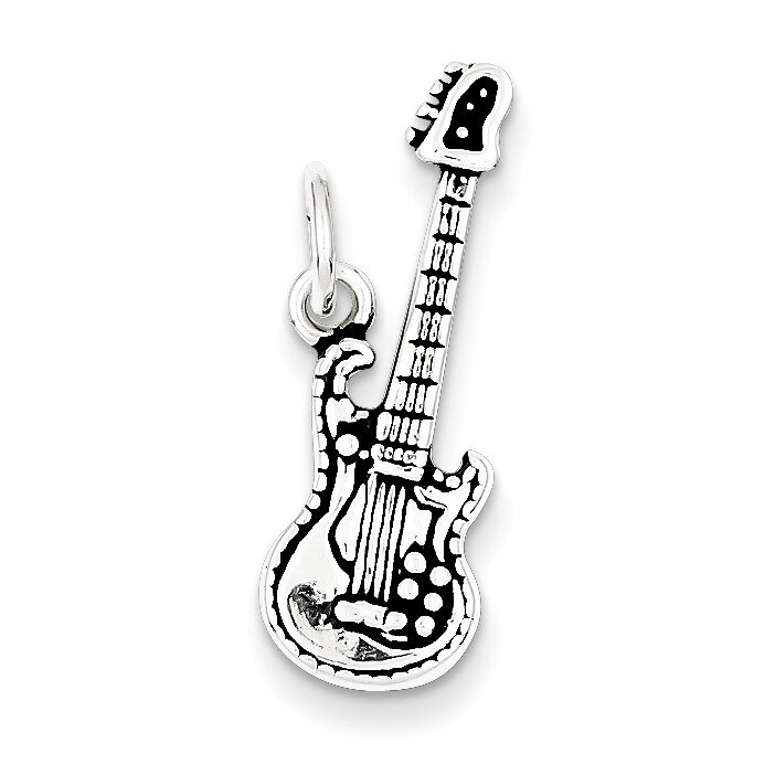 Electric Guitar Charm Antiqued Sterling Silver QC7775, MPN: QC7775, 883957138404