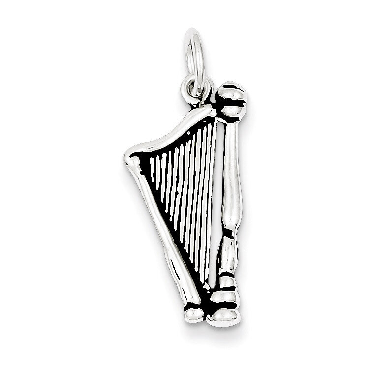 Harp Charm Antiqued Sterling Silver QC7777, MPN: QC7777, 883957557410