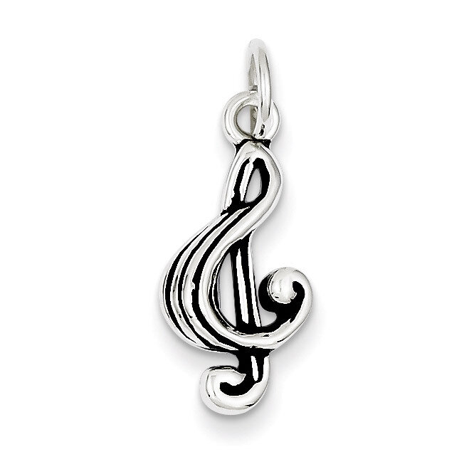 Music Note Charm Antiqued Sterling Silver QC7783, MPN: QC7783, 883957564524