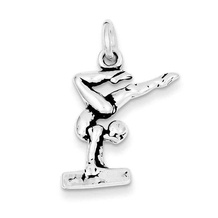 Gymnasts Charm Antiqued Sterling Silver QC7784