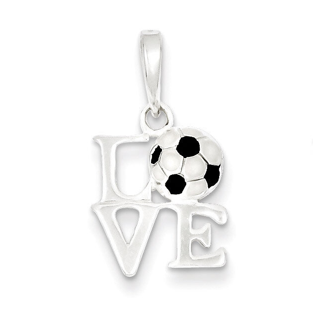 Enamel Love Soccer Pendant Sterling Silver Polished QC7797, MPN: QC7797, 883957138497