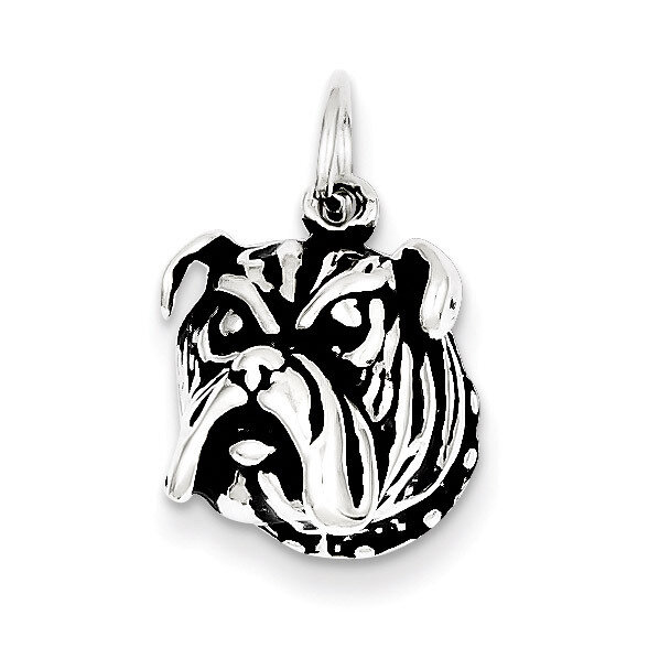 Bull Dog Charm Antiqued Sterling Silver QC7823, MPN: QC7823, 883957137681